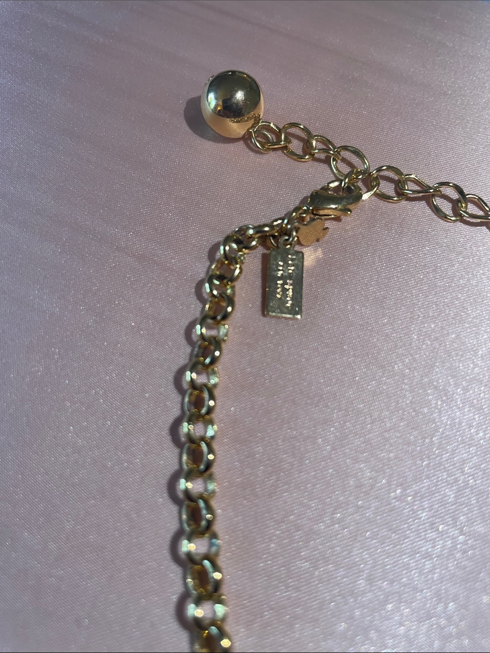 kate spade Gold-Tone Necklace with Brown Rectangular Stones